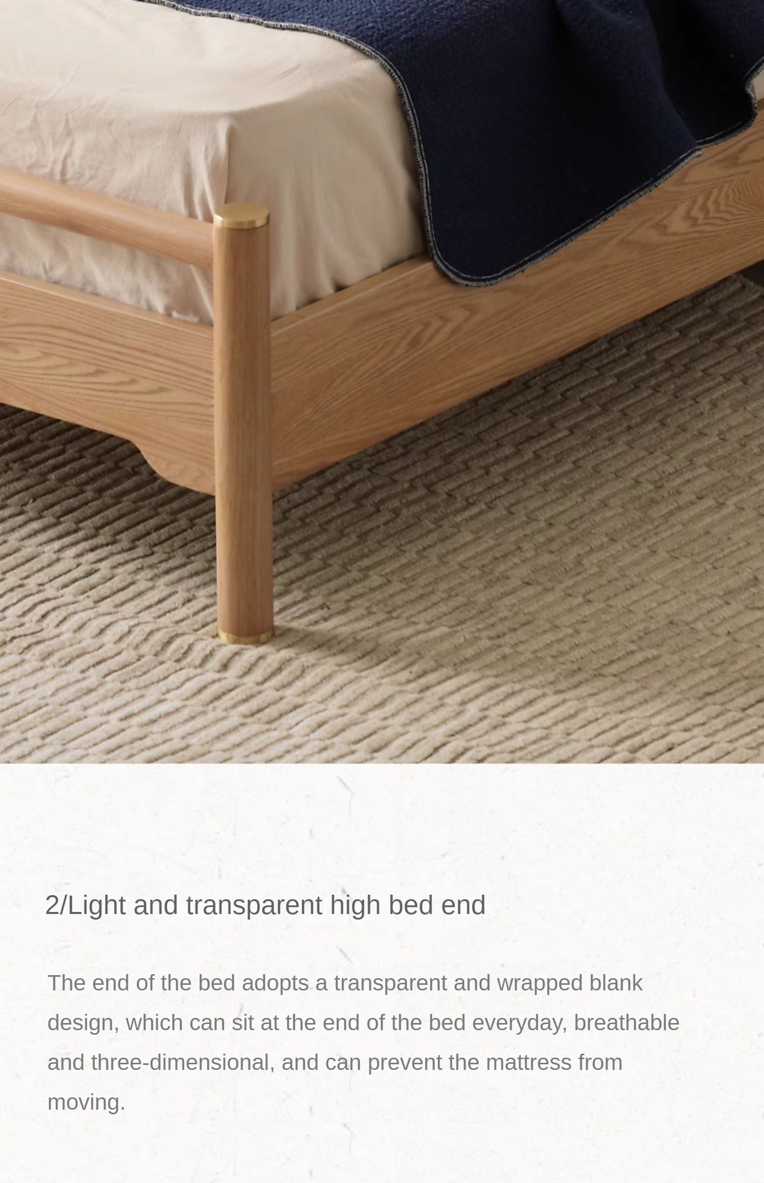 Ash Solid Wood Nordic Simple Modern Bed