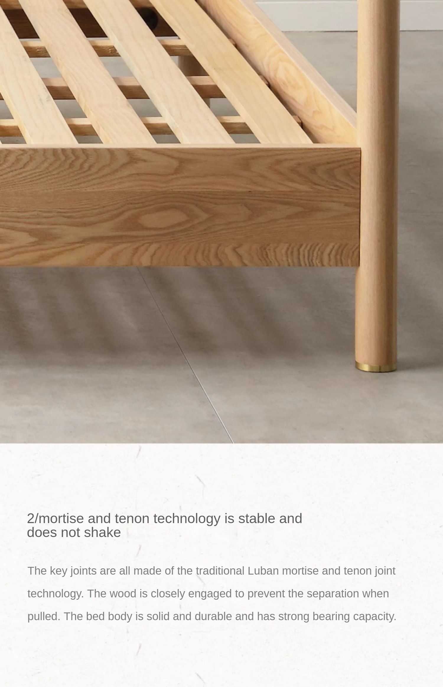 Ash Solid Wood Nordic Simple Modern Bed
