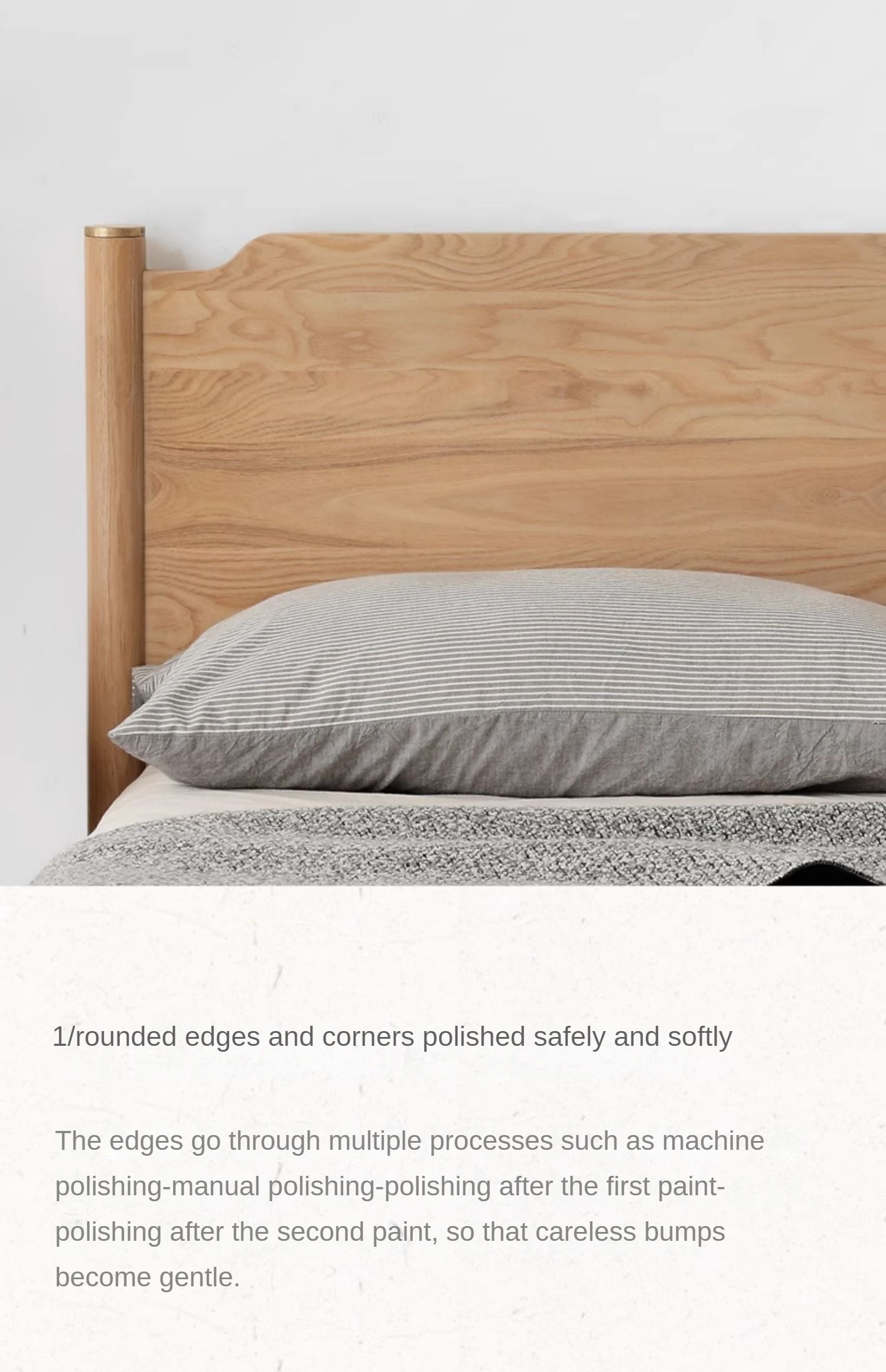 Ash Solid Wood Nordic Simple Modern Bed