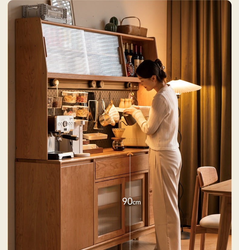 Cherry Solid Wood Medieval Style Dining Sideboard