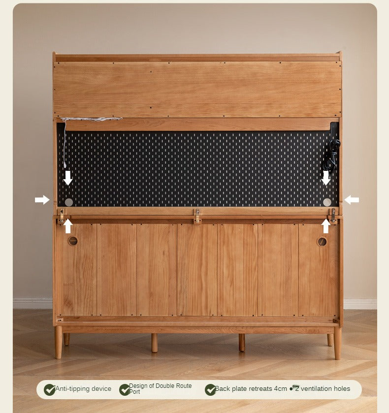 Cherry Solid Wood Medieval Style Dining Sideboard