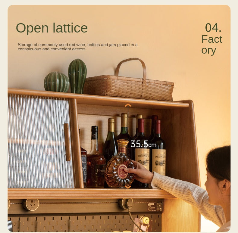 Cherry Solid Wood Medieval Style Dining Sideboard