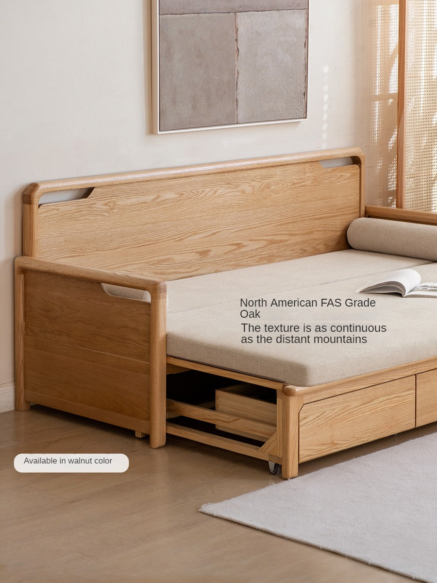 Oak Foldable Sofa Bed New Multifunctional Storage.