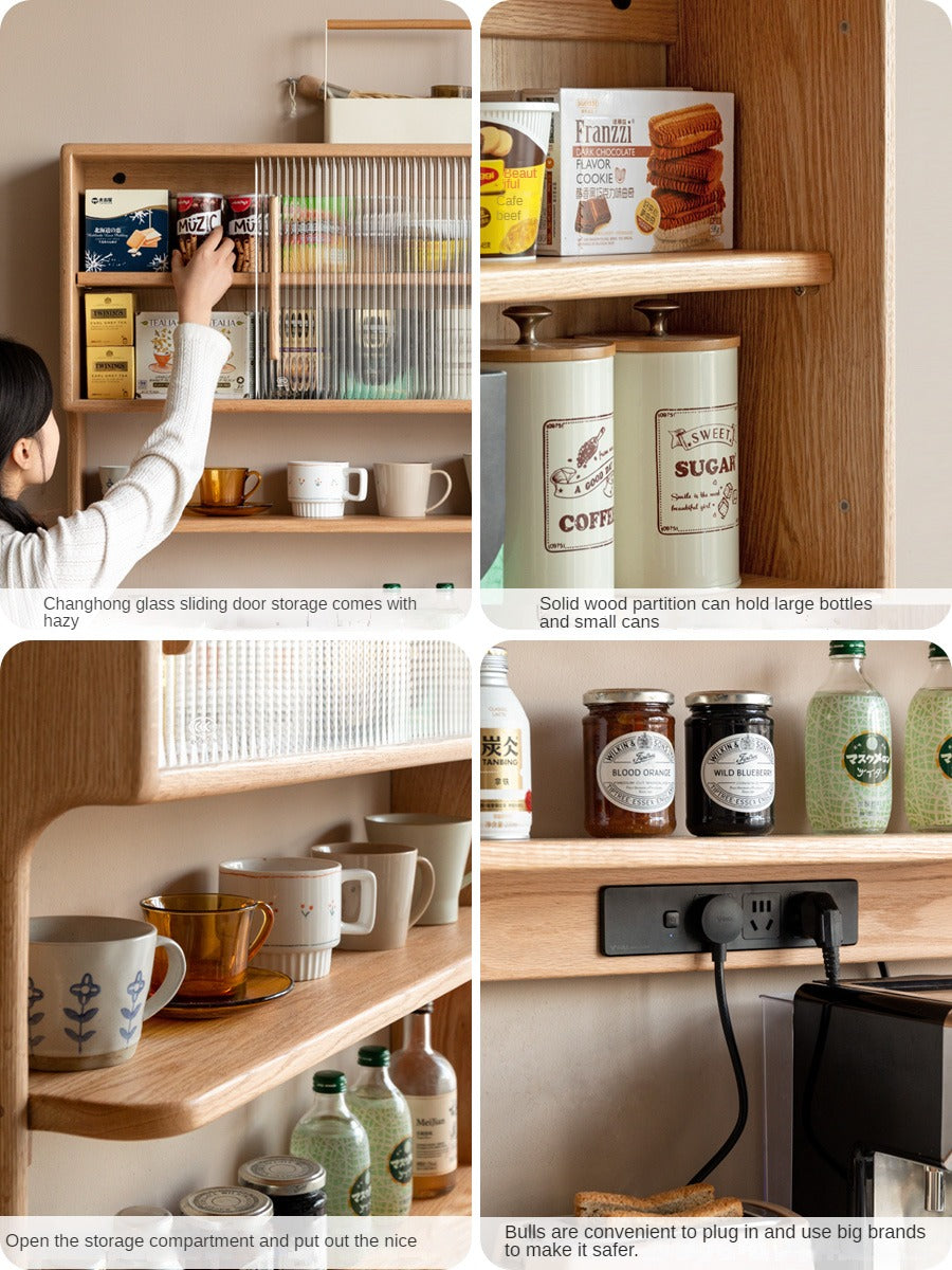 Oak, Beech, Cherry Wood Solid Wood Wall-Mounted Suspended Cabinet