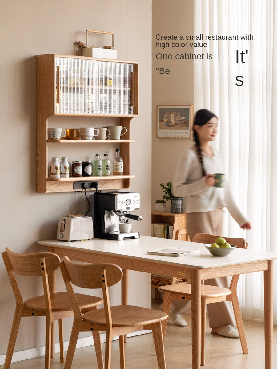 Oak, Beech, Cherry Wood Solid Wood Wall-Mounted Suspended Cabinet