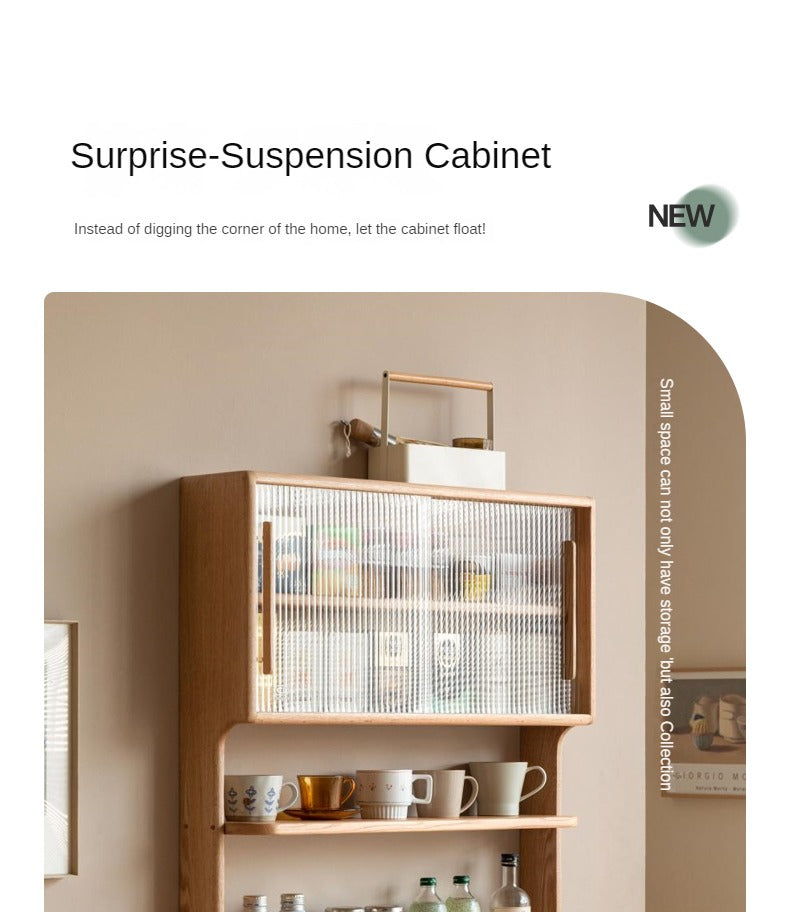 Oak, Beech, Cherry Wood Solid Wood Wall-Mounted Suspended Cabinet