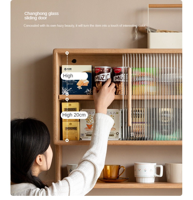 Oak, Beech, Cherry Wood Solid Wood Wall-Mounted Suspended Cabinet