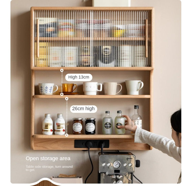 Oak, Beech, Cherry Wood Solid Wood Wall-Mounted Suspended Cabinet