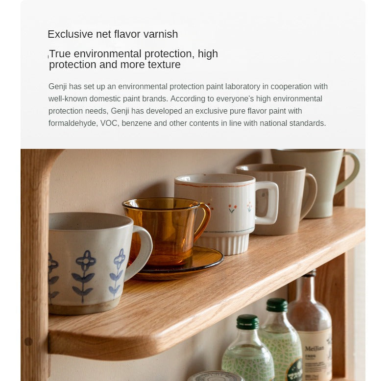 Oak, Beech, Cherry Wood Solid Wood Wall-Mounted Suspended Cabinet