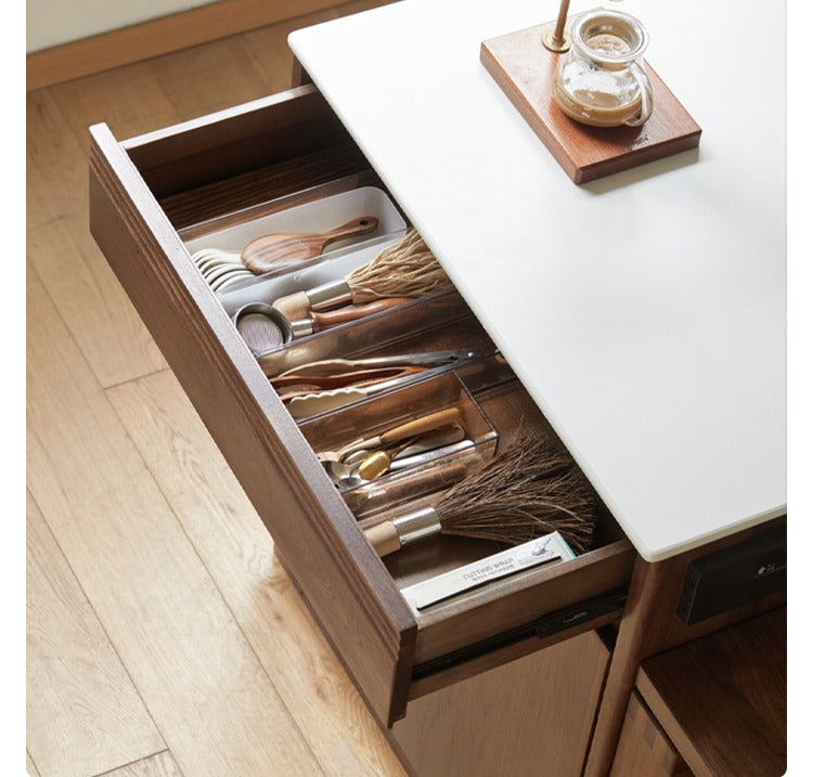 Black Walnut, Oak Solid Wood Island Light Luxury Sideboard