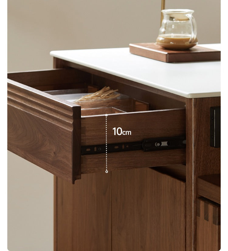 Black Walnut, Oak Solid Wood Island Light Luxury Sideboard