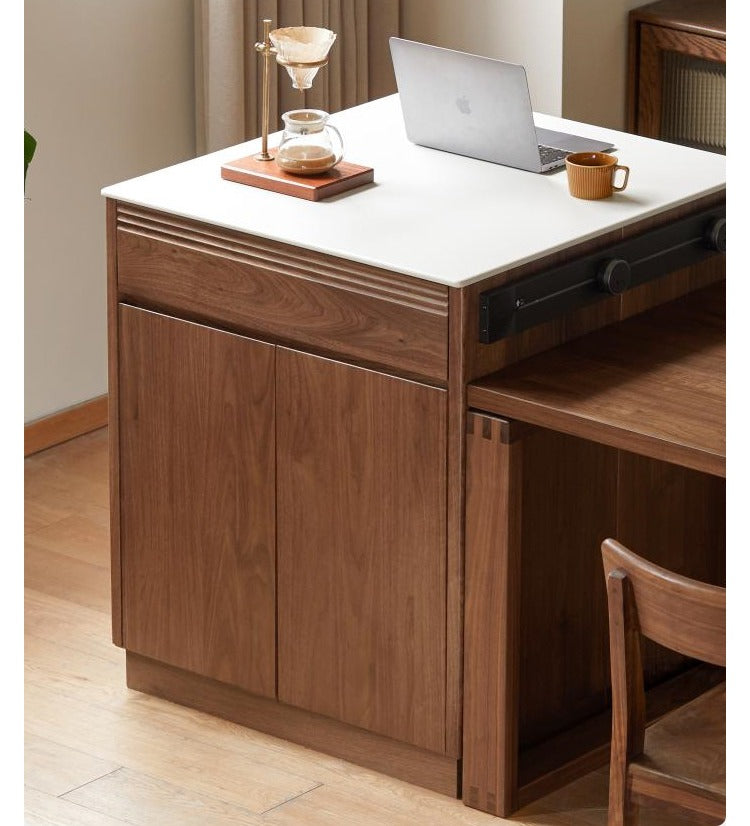Black Walnut, Oak Solid Wood Island Light Luxury Sideboard