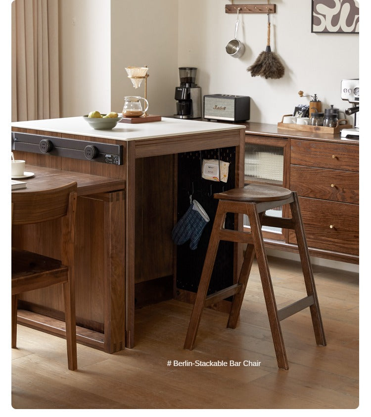 Black Walnut, Oak Solid Wood Island Light Luxury Sideboard