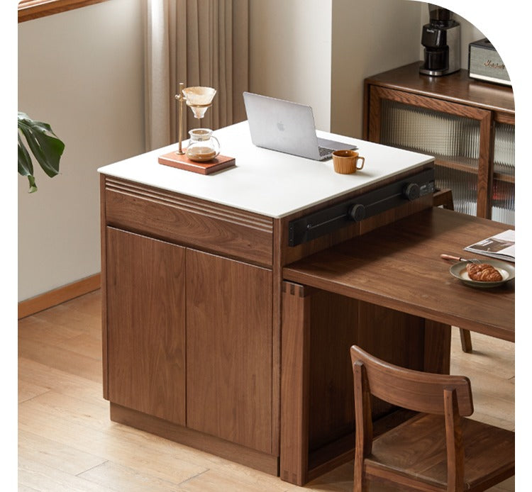 Black Walnut, Oak Solid Wood Island Light Luxury Sideboard