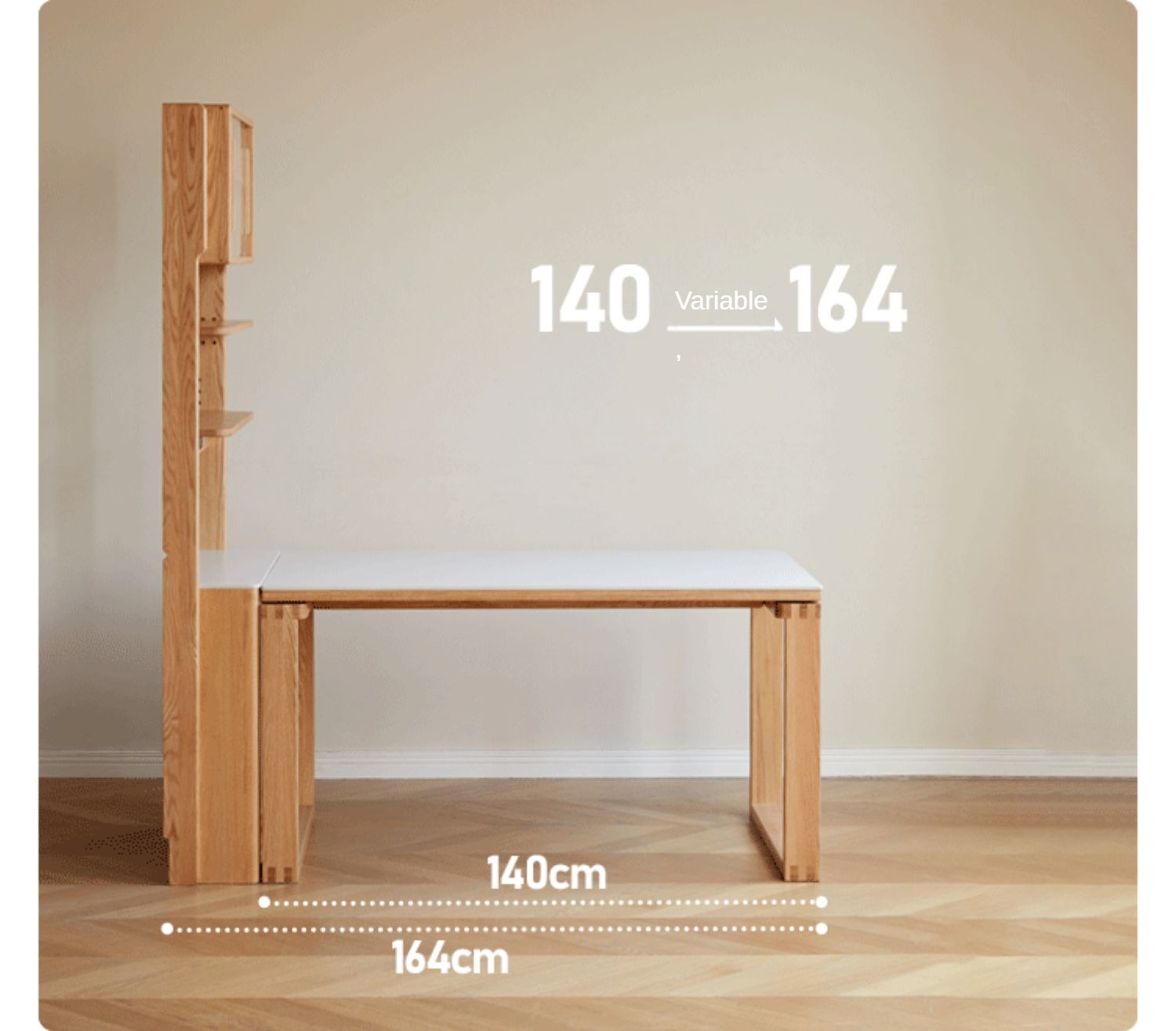 Oak, Solid RubberWood Rock Board Dining Sideboard Integrated Multifunctional Storage
