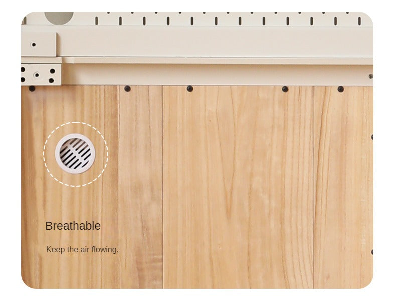 Solid RubberWood Dining Sideboard Cream Style Against The Wall Integrated