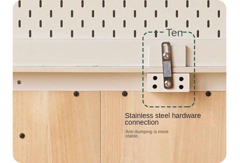 Solid RubberWood Dining Sideboard Cream Style Against The Wall Integrated