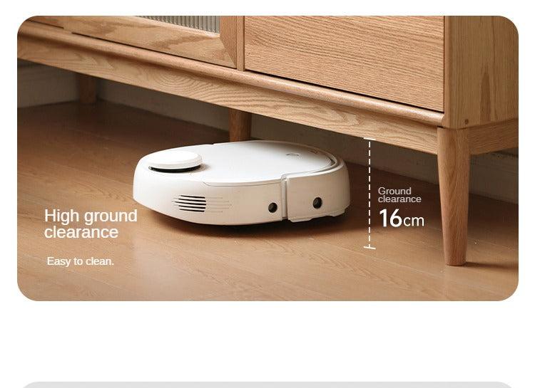 Oak Solid Wood Modern Dining Sideboard Against The Wall