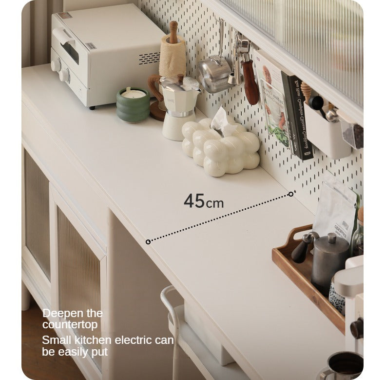 Poplar Solid Wood, Solid RubberWood Multifunctional High Rock Plate Dining Sideboard