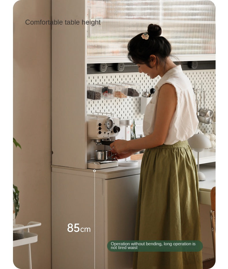 Solid RubberWood Multifunctional High Rock Plate Dining Sideboard