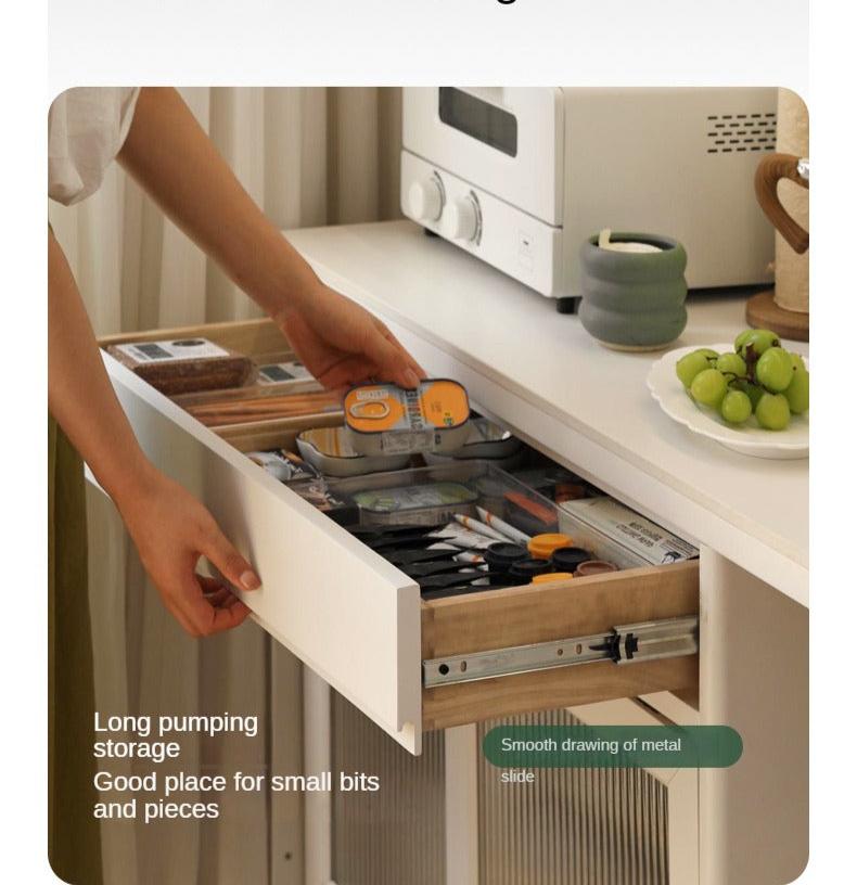 Solid RubberWood Multifunctional High Rock Plate Dining Sideboard