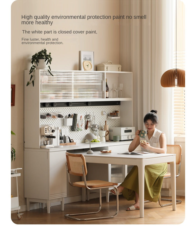 Solid RubberWood Multifunctional High Rock Plate Dining Sideboard