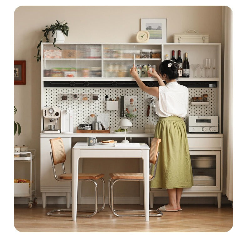 Solid RubberWood Multifunctional High Rock Plate Dining Sideboard