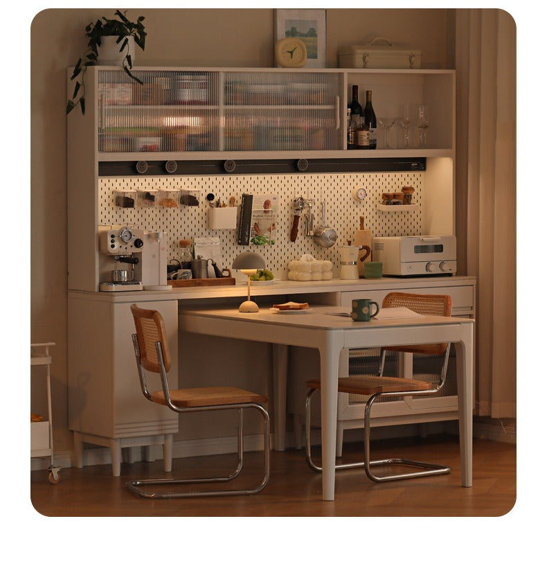 Poplar Solid Wood, Solid RubberWood Multifunctional High Rock Plate Dining Sideboard