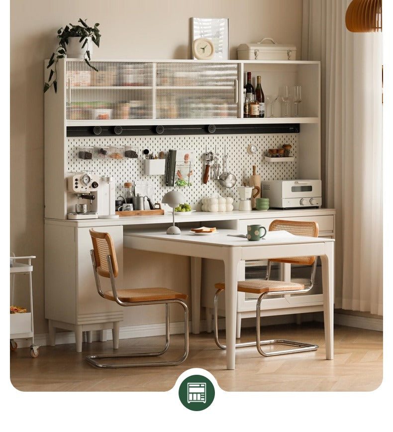 Poplar Solid Wood, Solid RubberWood Multifunctional High Rock Plate Dining Sideboard