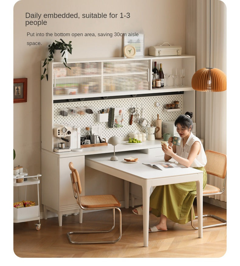 Solid RubberWood Multifunctional High Rock Plate Dining Sideboard