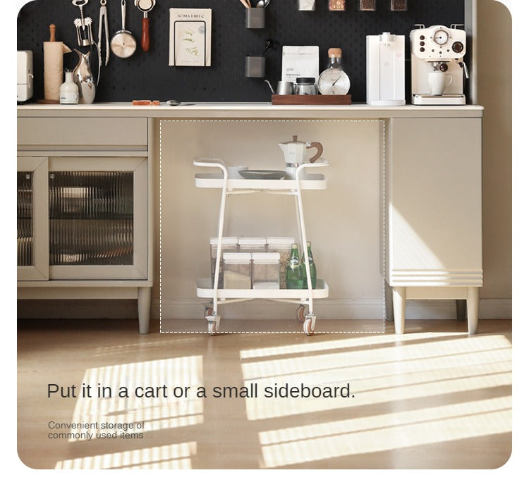Poplar Solid Wood Light Luxury Rock Plate Dining Sideboard
