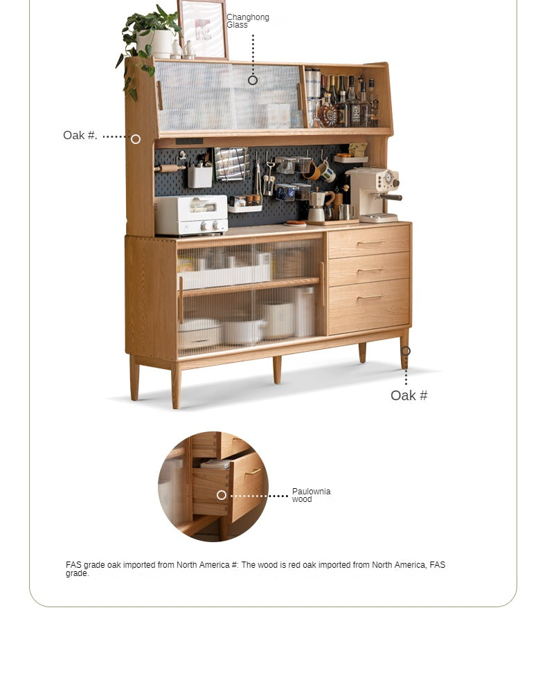 Oak Solid Wood Modern Multifunctional Sideboard