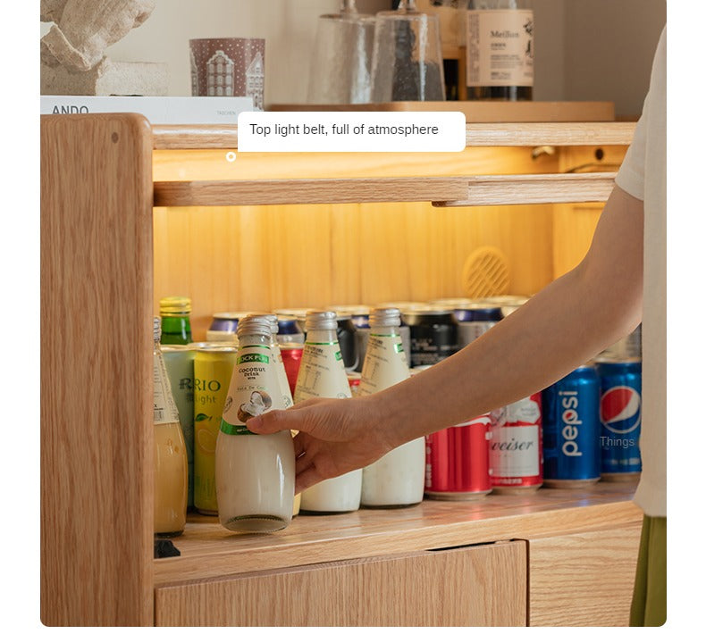 Oak Solid Wood, Solid Rubberwood Corner Multifunctional Sideboard