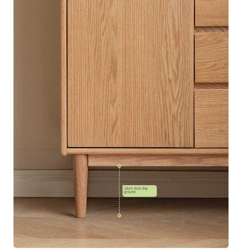 Oak Solid Wood, Solid Rubberwood Corner Multifunctional Sideboard