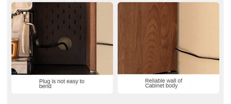Black Walnut, Ash, Sandalwood Solid Wood Sideboard Hole Storage
