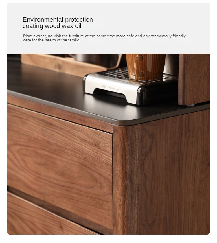 Black Walnut, Ash, Sandalwood Solid Wood Sideboard Hole Storage
