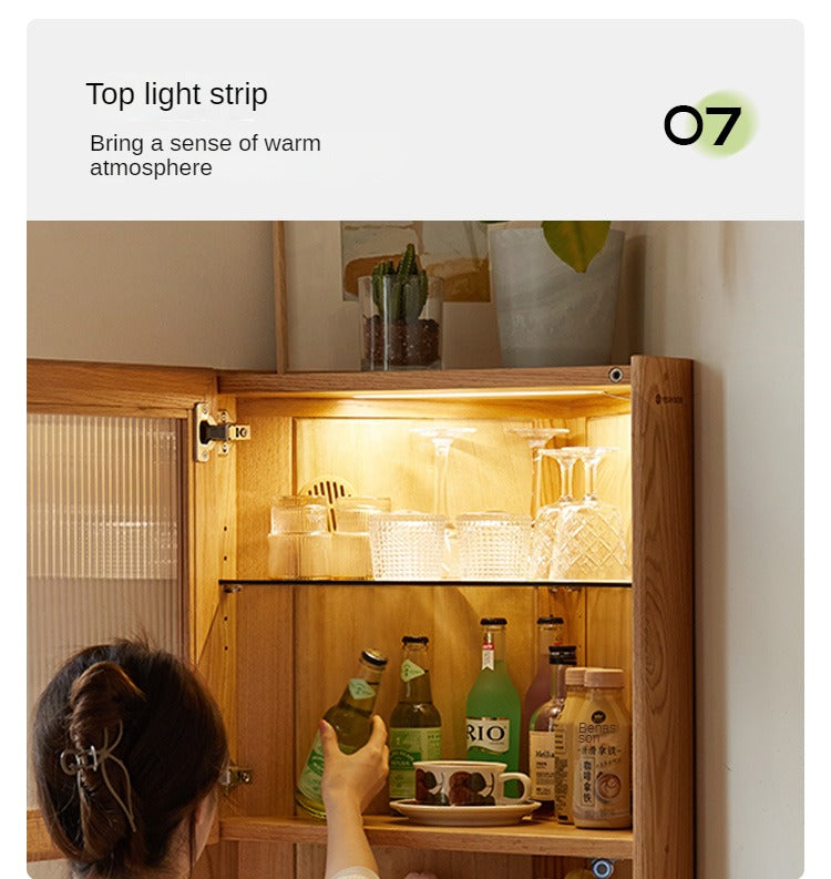 Oak Solid Wood Corner Storage Cabinet