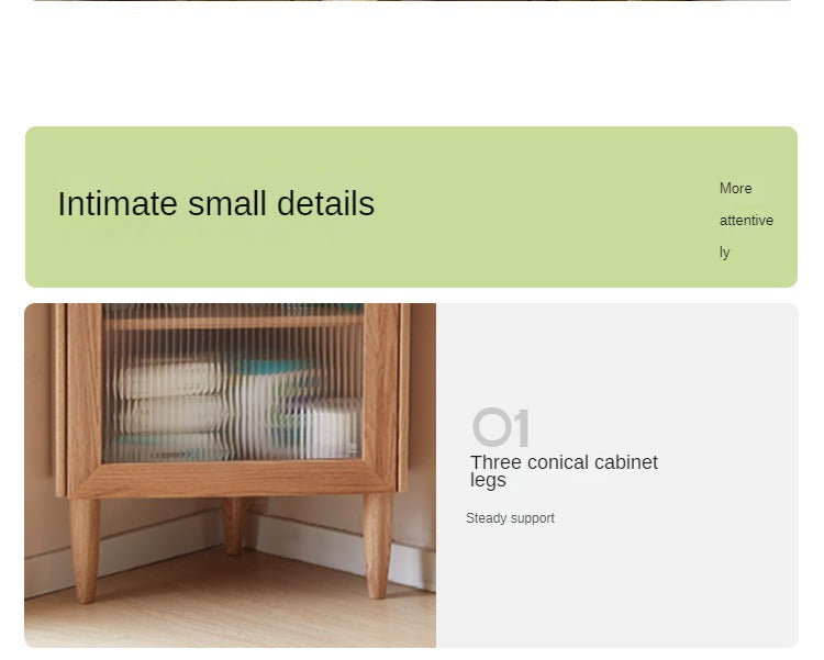 Oak Solid Wood Corner Storage Cabinet