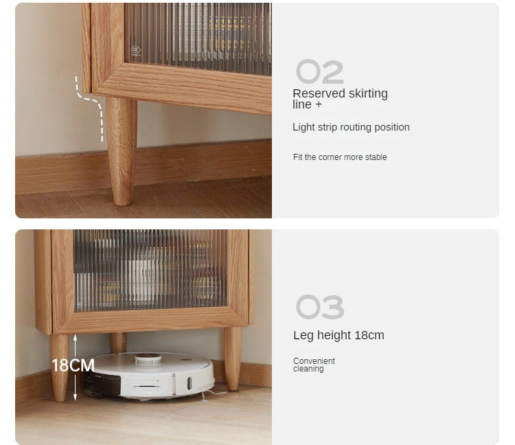 Oak Solid Wood Corner Storage Cabinet