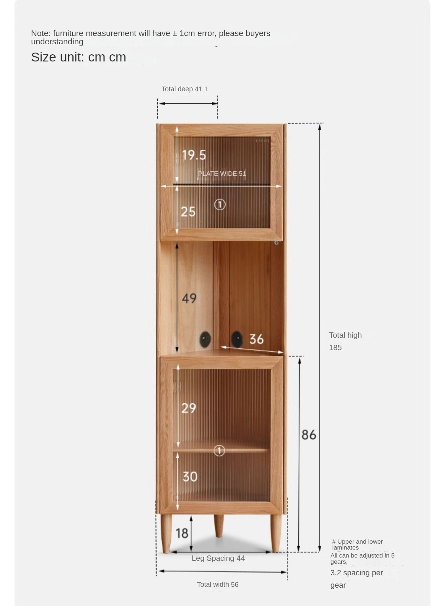 Oak Solid Wood Corner Storage Cabinet