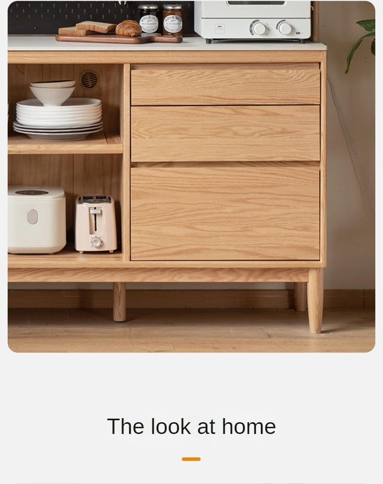 Oak, Ash Solid Wood Large Capacity Storage Sideboard