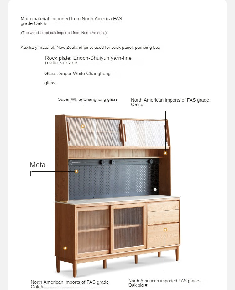 Oak, Ash, White Ash Solid Wood Large Capacity Storage Sideboard