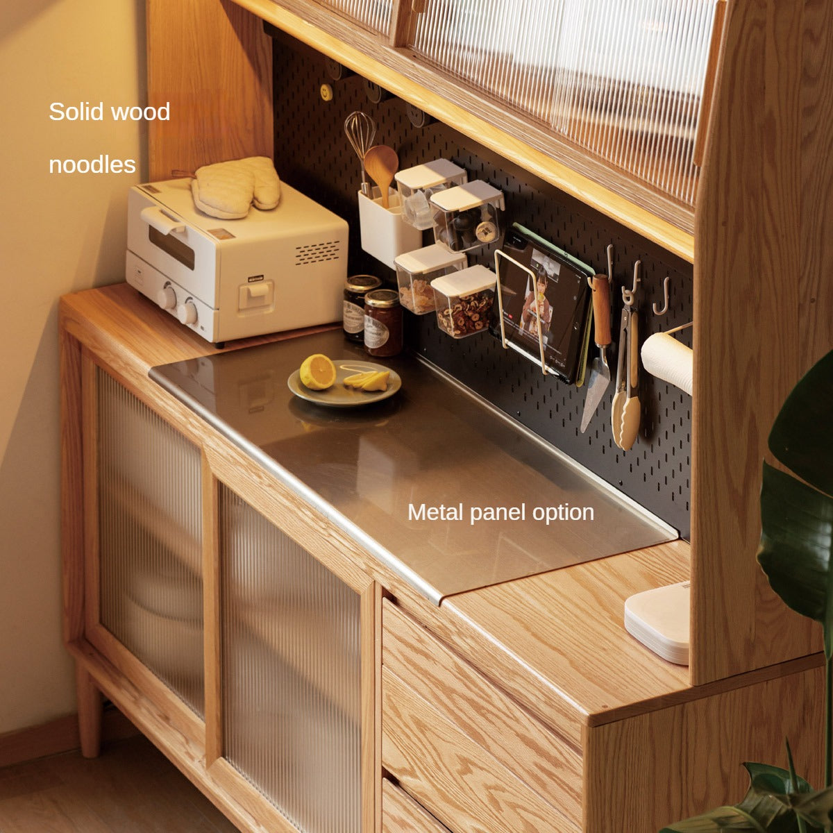 Oak, Ash Solid Wood Large Capacity Storage Sideboard