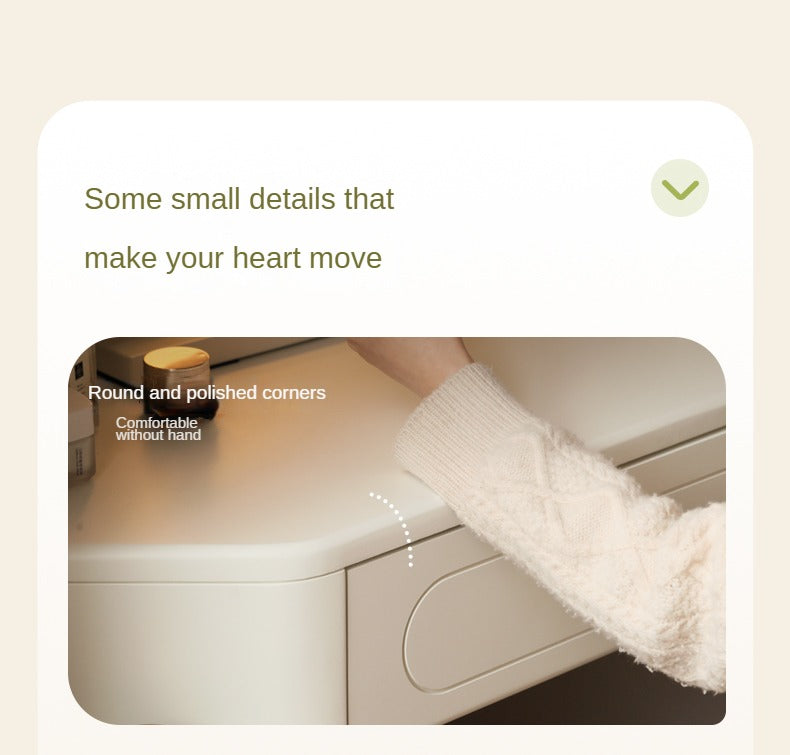 Tulipwood Solid Wood Corner White Vanity Table.