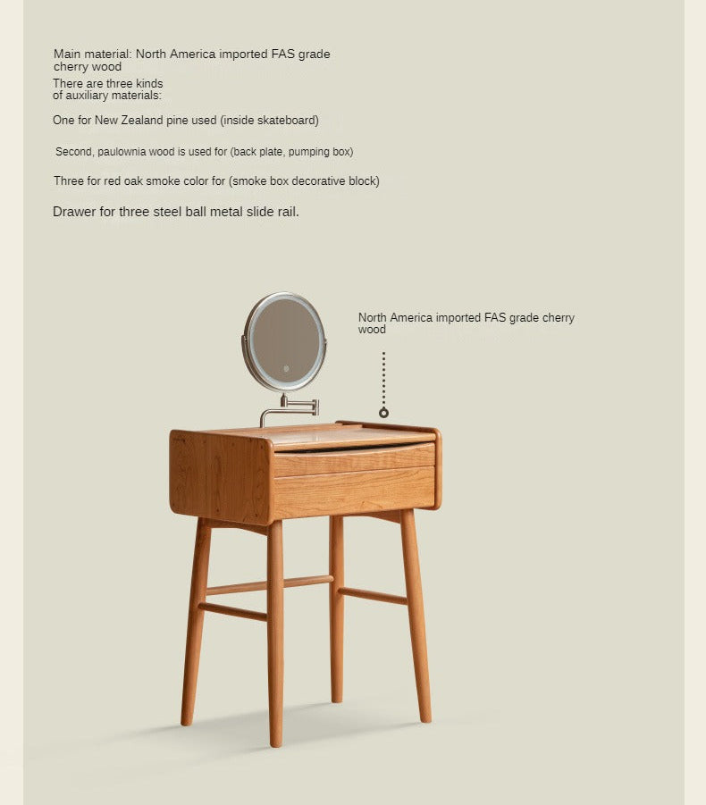Cherry Solid Wood Small Vanity Table.
