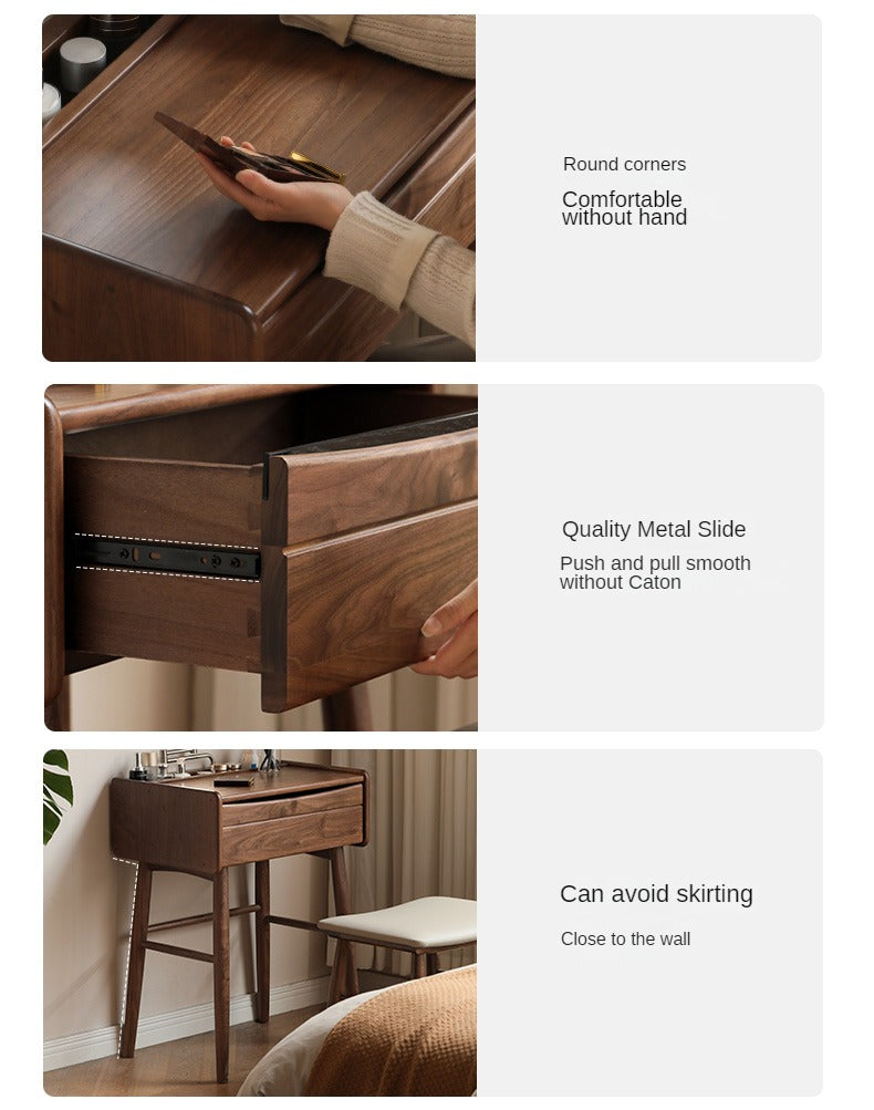 Black Walnut Solid Wood Dressing Table.