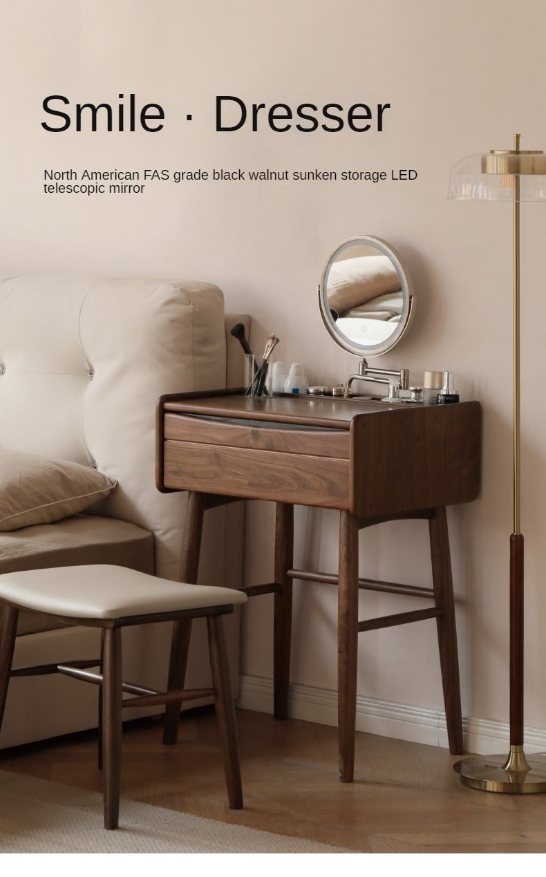 Black Walnut Solid Wood Dressing Table.