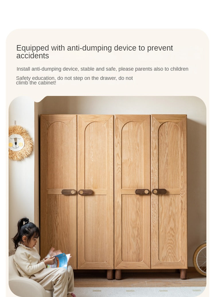 Oak Solid Wood Children's Wardrobe