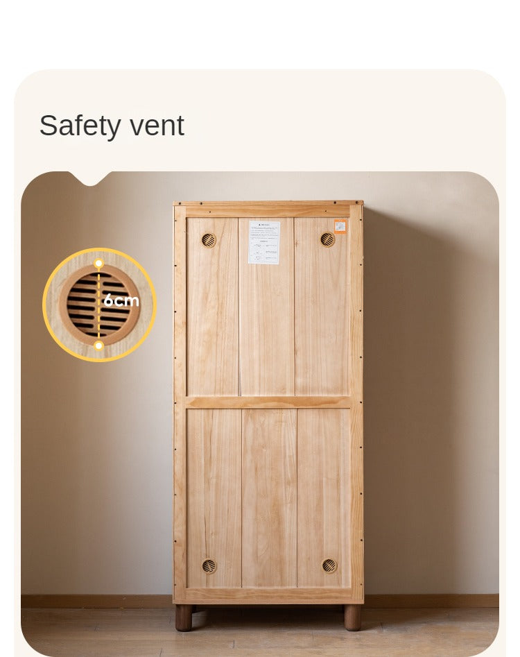 Oak Solid Wood Children's Wardrobe