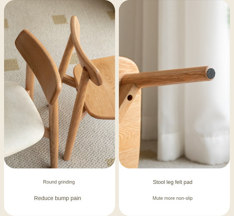 Oak Solid Wood Small Chair Children's Baby Chair.